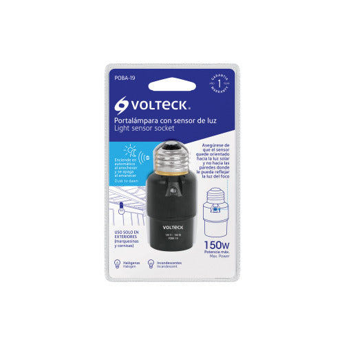 Portalámpara PVC con Sensor de Luz Automático | Voltech