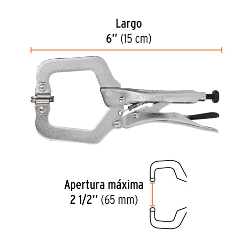 Pinza C Autoajustable 6" con Mangos Antideslizantes