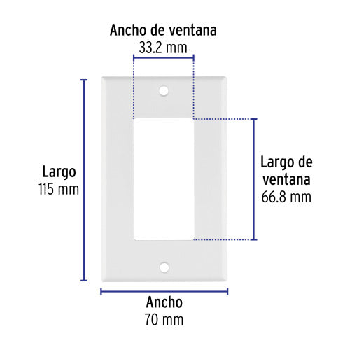 PLACA DE PLASTICO SENCILLA LINEA CLASSIC VOLTEC