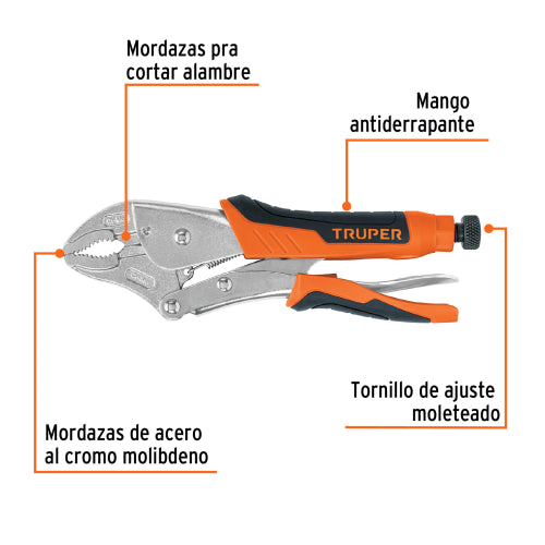 Pinza de Presión 10" Curva con Mango de Vini