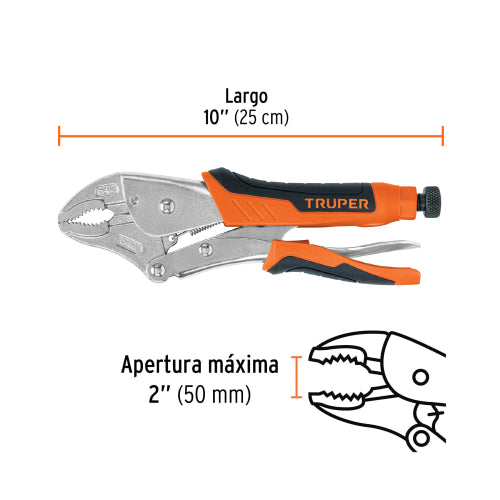 Pinza de Presión 10" Curva con Mango de Vini