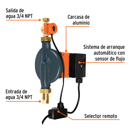Bomba Presurizadora 1/3 HP: Presión Constante y Silenciosa