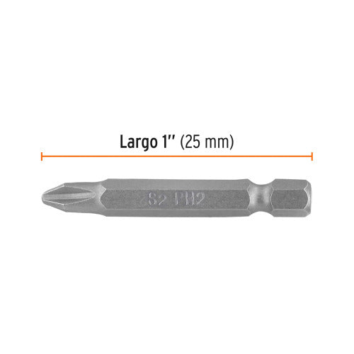 Juego de Puntas PH2 Phillips 2" - 5 Piezas Durables