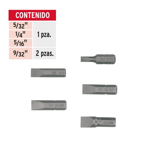 Juego de 5 Puntas Combinadas 1" - Herramienta Duradera