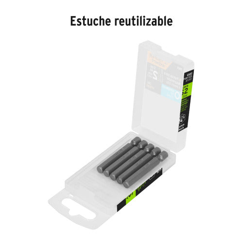 Estuche de Puntas Hexagonales 1/4" - 5 Piezas Profesionales