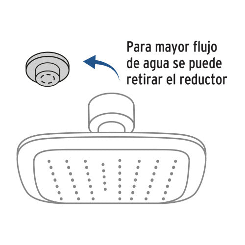 REGADERA CUADRADA ABS 3-3/4 CON BRAZO