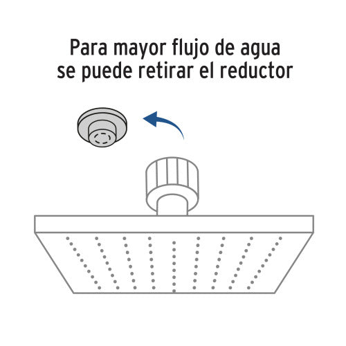 Regadera Cuadrada ABS Negra 8" - Ideal para Riego Preciso