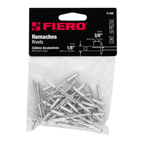 Remaches 1/8" Profesionales - Bolsa de 50 (Agarre 3/8")