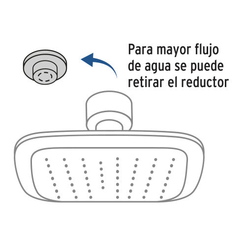 Regadera de ABS con Cabeza Redonda y Brazo Extendido