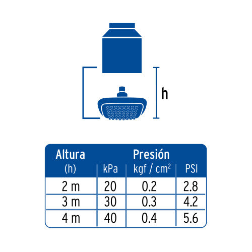 Regadera con Cabeza Cuadrada ABS - Resistente y Práctica