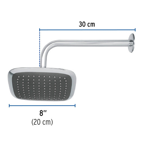 Regadera con Cabeza Cuadrada ABS - Resistente y Práctica