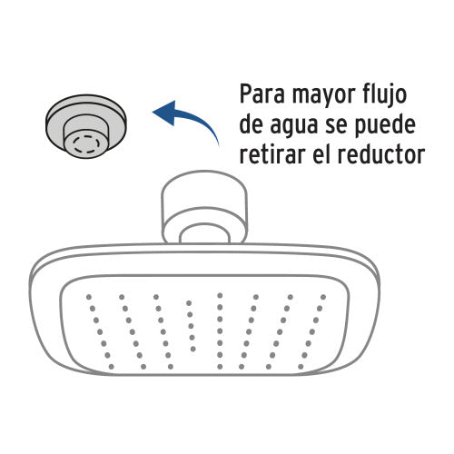 Regadera Cuadrada ABS 8 sin Brazo - Diseño Práctico