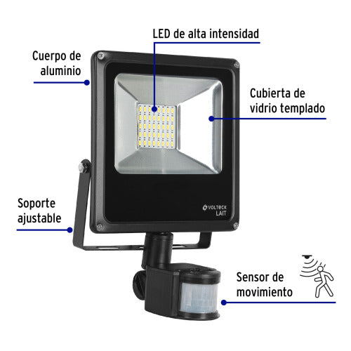 Reflector LED 20W con Sensor de Movimiento - Ahorra Energía