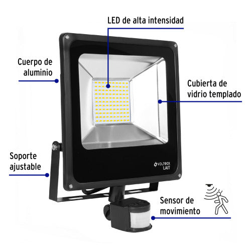 Reflector LED Potente con Sensor de Movimiento - Iluminación Segura