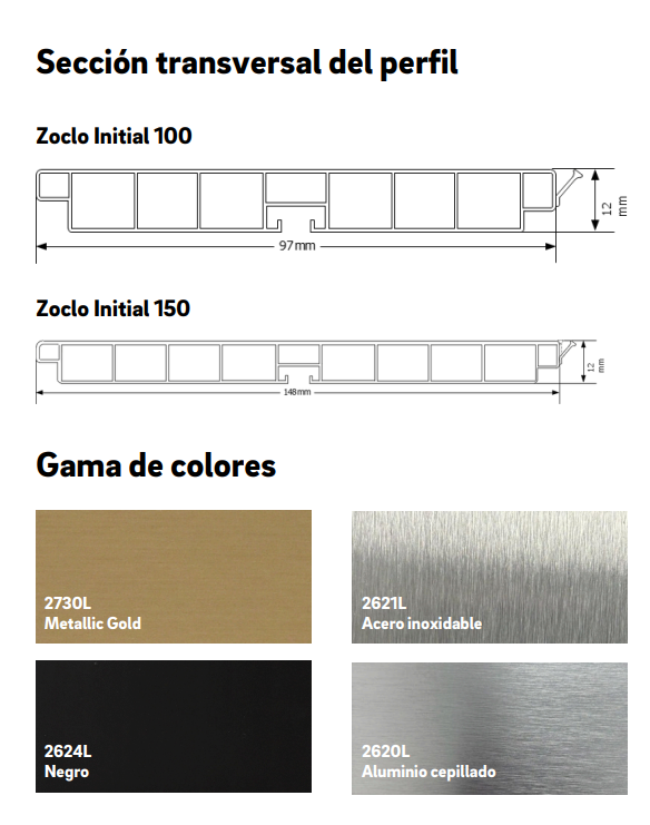 Zócalo Initial 150mm Negro - 4 Metros | Estilo y Durabilidad