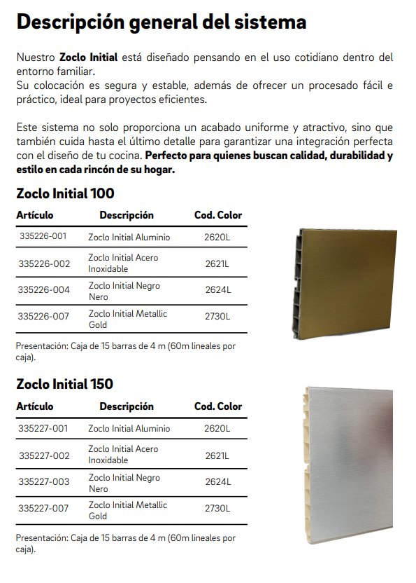 Zócalo Initial 150mm de Aluminio - Calidad Profesional