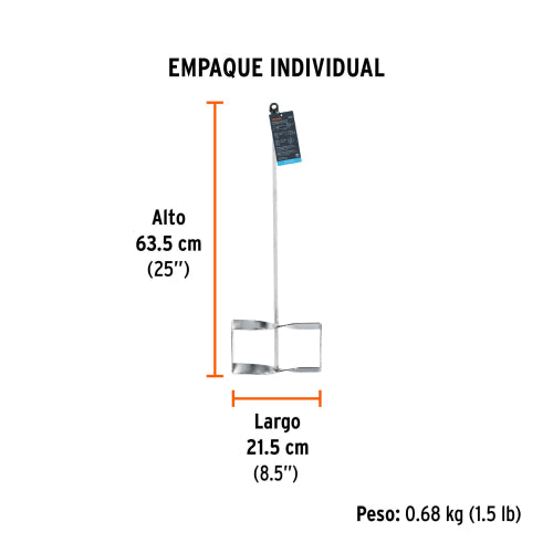 Revolvedor para mortero Delgado 210mm - Alta Durabilidad
