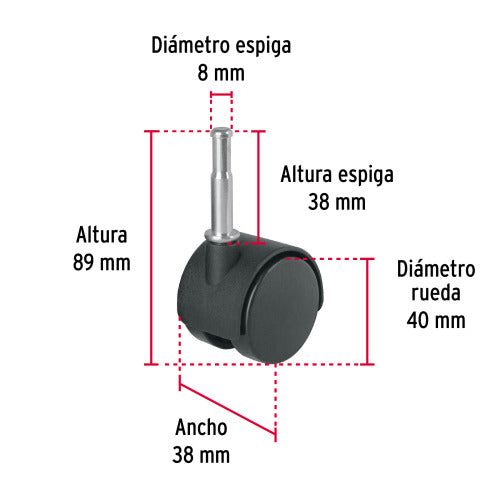 Rodaja YoYo 40mm con Espiga - Ideal para Madera