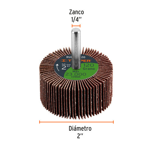 Rueda Flap 2 Grano 120 para Carpintería Profesional