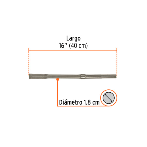 Cincel Plano SDS MAX 16x1 - Herramienta Profesional Duradera