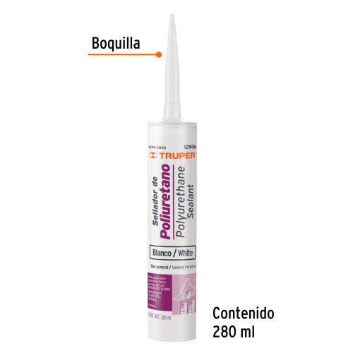 Sellador Poliuretano 280ml Blanco | Alta Durabilidad