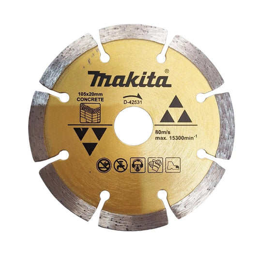Disco Diamantado Segmentado 105x20mm + Anillo Makita D-42531