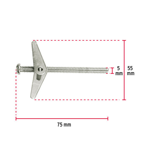Sujetador Mariposa 1/4" x 3" - Ideal para Fijaciones Seguras