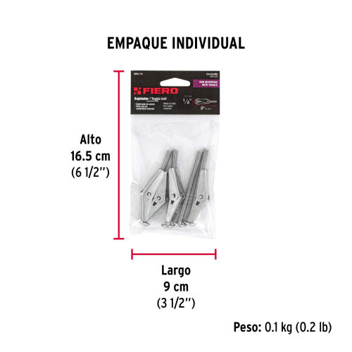 Sujetador Mariposa 1/4" x 3" - Ideal para Fijaciones Seguras