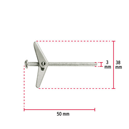 Sujetador Mariposa 1/8 x 2" - Pack de 4 Piezas