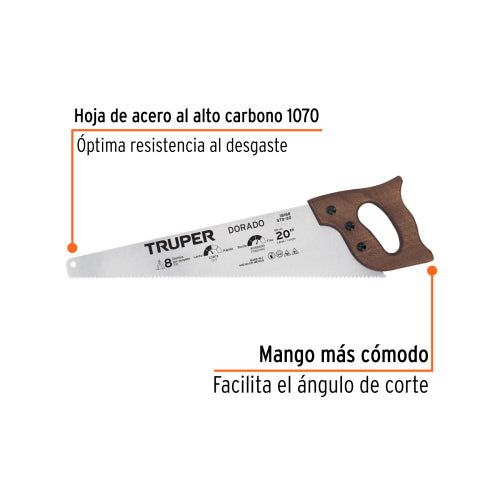Serrucho Dorado STD-20 | Acero Alto Carbono 0.8mm