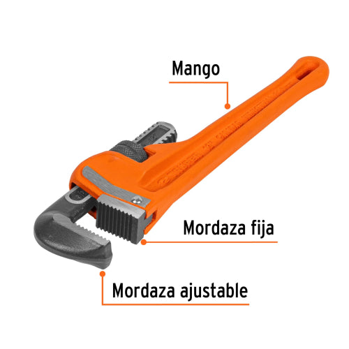Llave Stilson Industrial STI-12 | Hierro Dúctil y Cromo Molibdeno