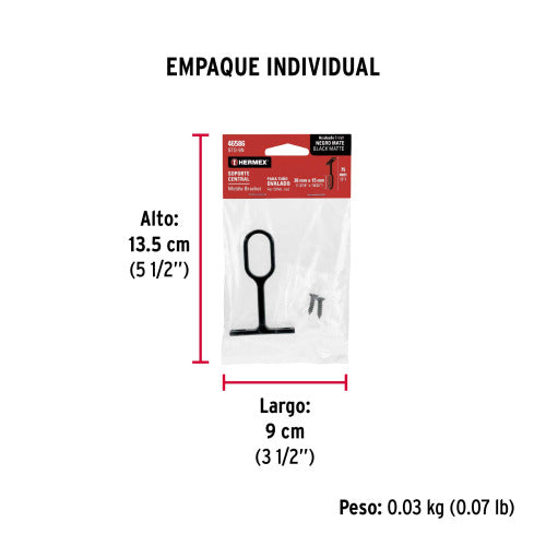 Soporte Negro para Tubo Ovalado de Closet - Resistente y Moderno