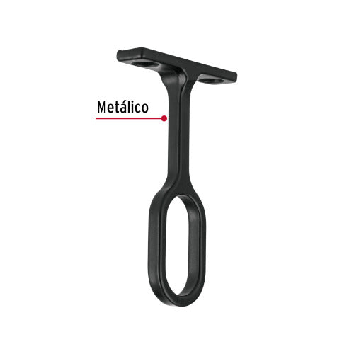 Soporte Negro para Tubo Ovalado de Closet - Resistente y Moderno
