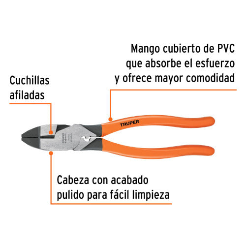 Pinza para Electricista 9" con Ponchador Adicional