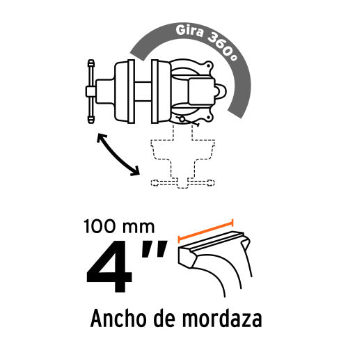Tornillo de Banco 4" - Sujeción Firme y Precisión Total