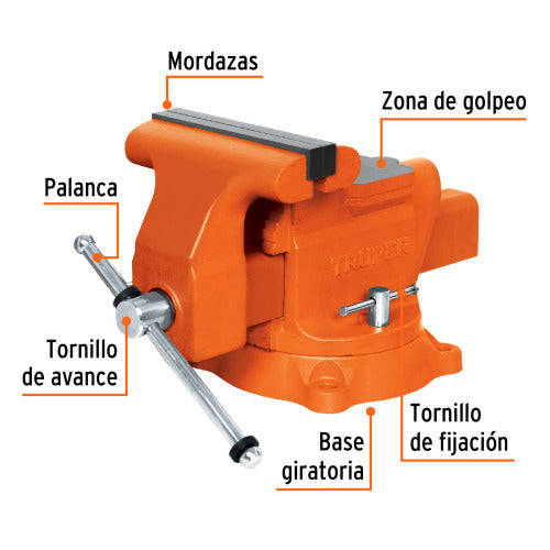 Tornillo de banco industrial 8', acero