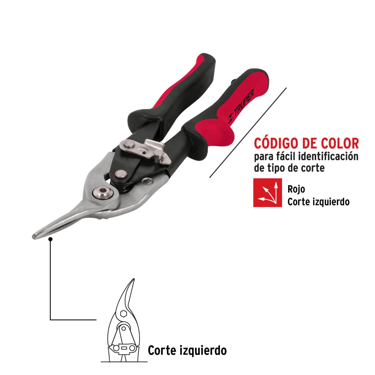 Tijera de Aviación Izquierda - Acero al Carbono Forjado