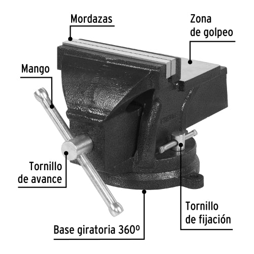 Tornillo de Banco Pretul TB-6P 6 Pulgadas Hierro Gris
