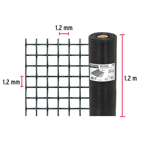 Malla Mosquitera Negra 1.20x30m - Protección Duradera