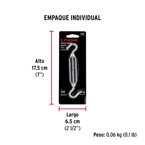 Tensor Zinc 1/4 - Gancho Premium para Herramientas