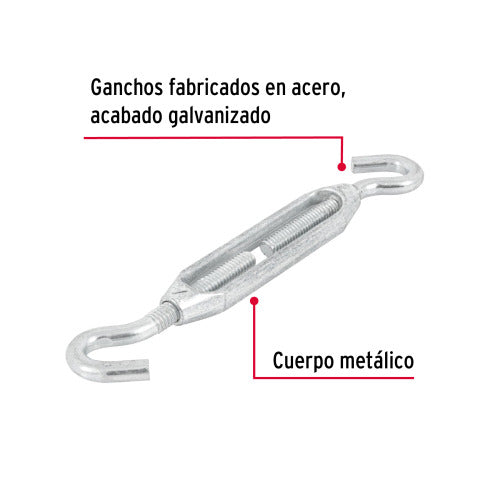 Tensor Zinc 5/16 Gancho-Gancho - Alta Resistencia