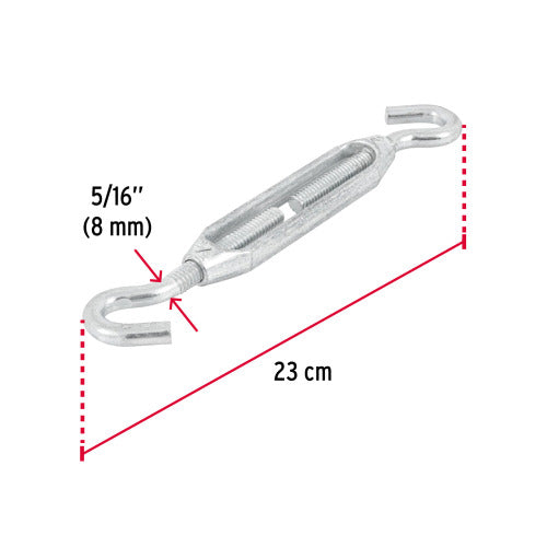 Tensor Zinc 5/16 Gancho-Gancho - Alta Resistencia