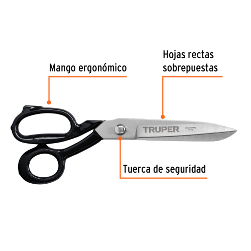 Tijera Industrial 10" Truper para Sastres | Segura y Duradera