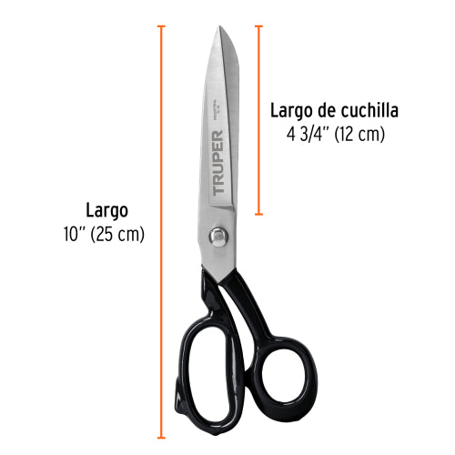 Tijera Industrial 10" Truper para Sastres | Segura y Duradera