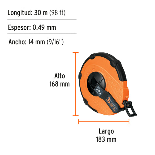Cinta Larga Fibra de Vidrio 30 m TP30ME