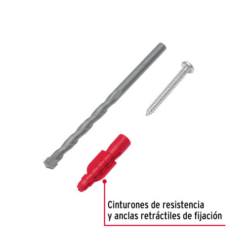 Kit 20 Taquetes 1/4 con Pija 8 y Broca - Fácil Instalación