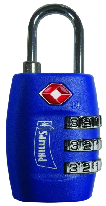 Candado Digital Phillips TSAP3 - 3 Dígitos, Sin Llave, Azul