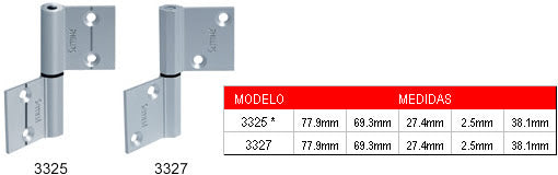 Bisagra de Bandera Mod. 3327 AN - Aluminio Natural | Phillips