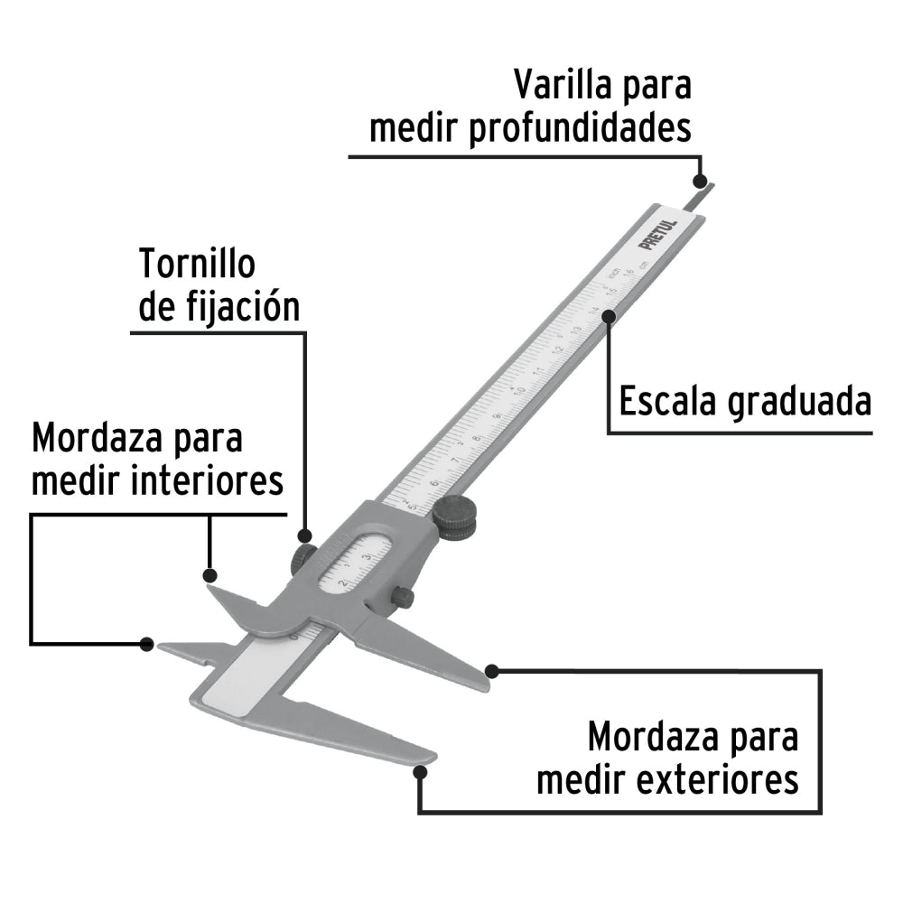 Calibrador Vernier Escolar Pretul VER-6PX