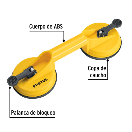 Ventosa para Vidrio con 2 Copas - Sujeción Fuerte y Duradera